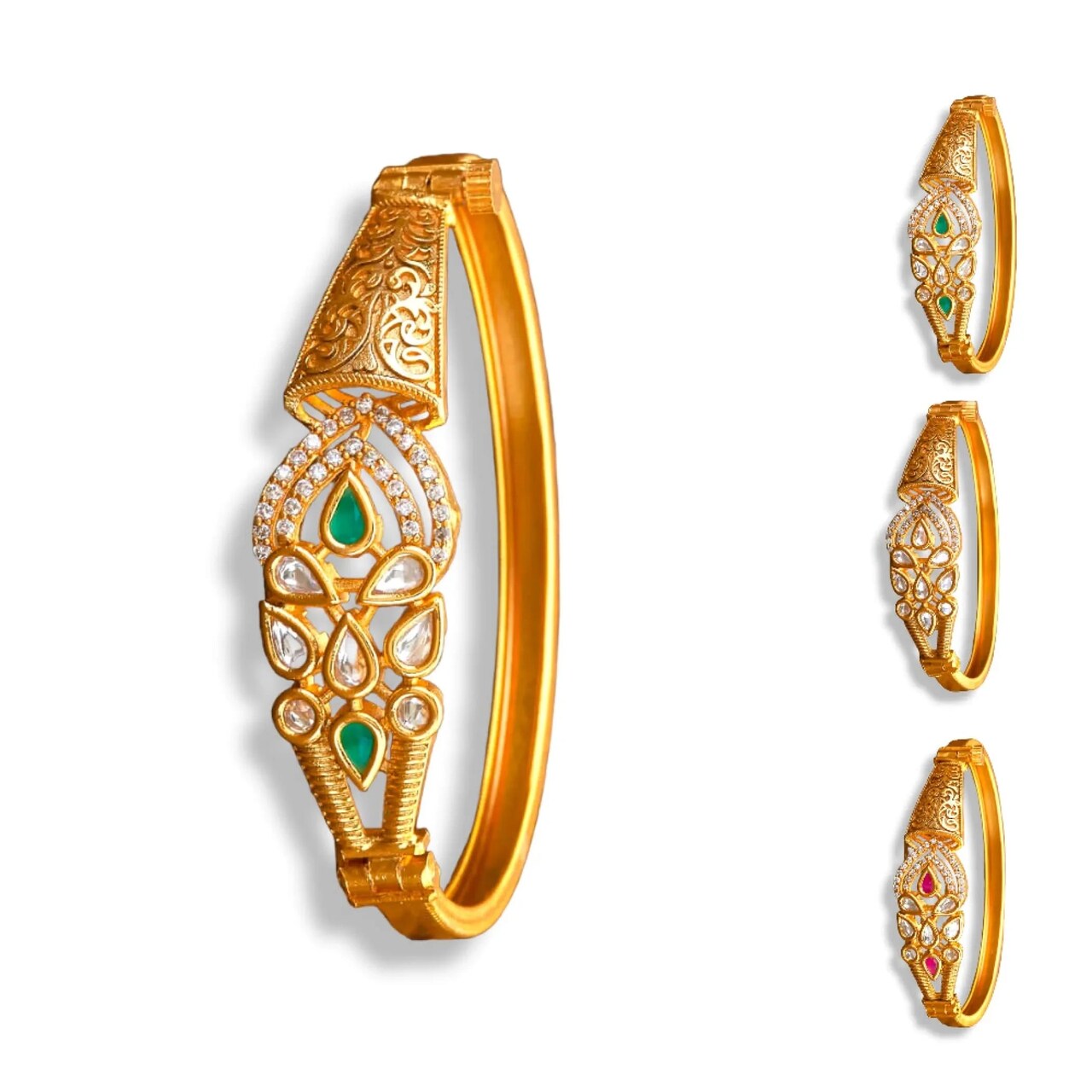Gold Plated Bangle Bracelets Kada for Women Indian Bangle Bracelet Jewelry Kangan for Mothers Day Valentines Anniversary Birthday Gifts for Her Mom Wife Girlfriend